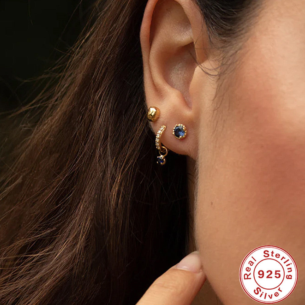 Éclat Hoop Earrings – 925 Sterling Silver with Zircon