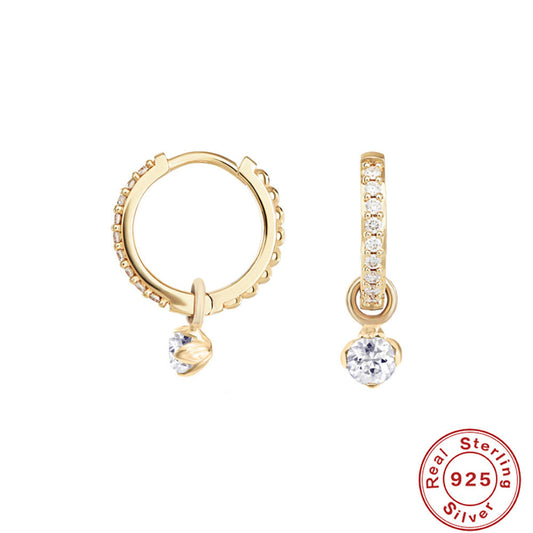 Éclat Hoop Earrings – 925 Sterling Silver with Zircon