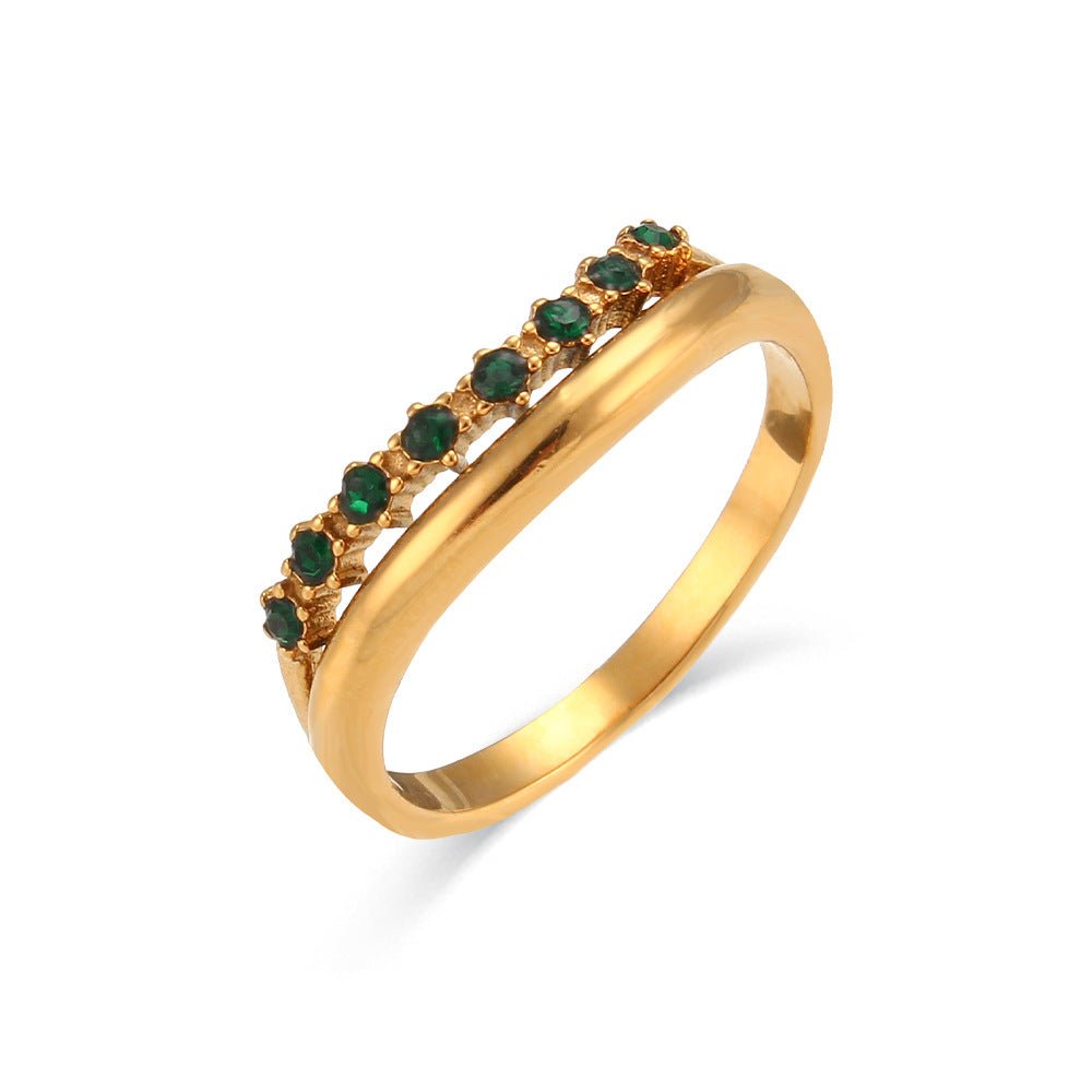 Bague DUO ÉCLAT - Double Anneau Pavé - KASANEL