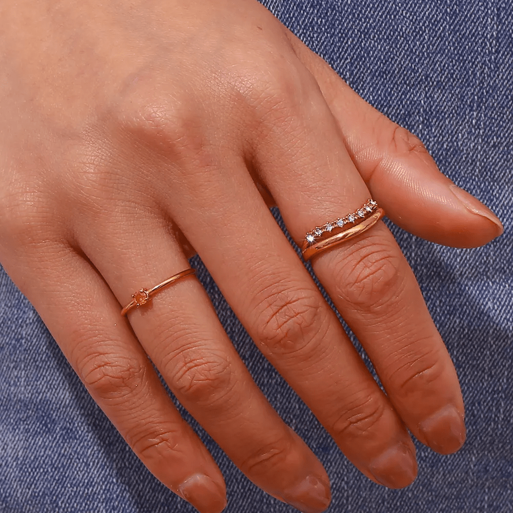 Bague DUO ÉCLAT - Double Anneau Pavé - KASANEL