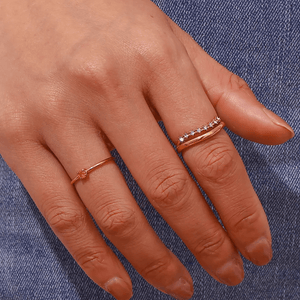 Bague DUO ÉCLAT - Double Anneau Pavé - KASANEL