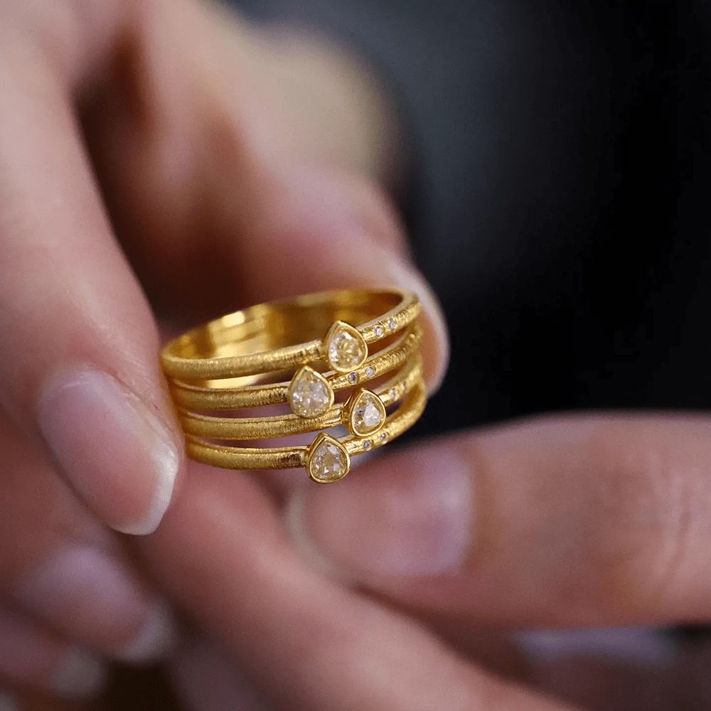 Bague LARME D'OR - Argent & Finition Sablée - KASANEL