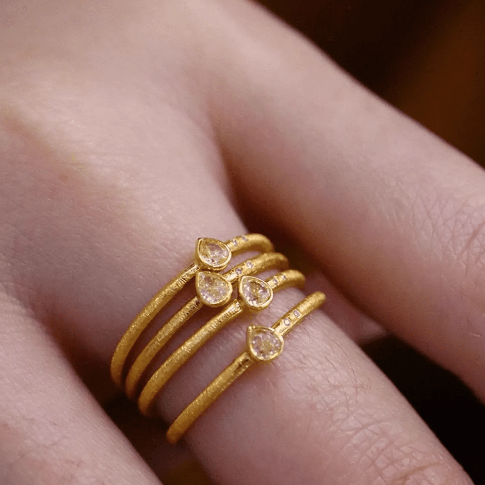Bague LARME D'OR - Argent & Finition Sablée - KASANEL