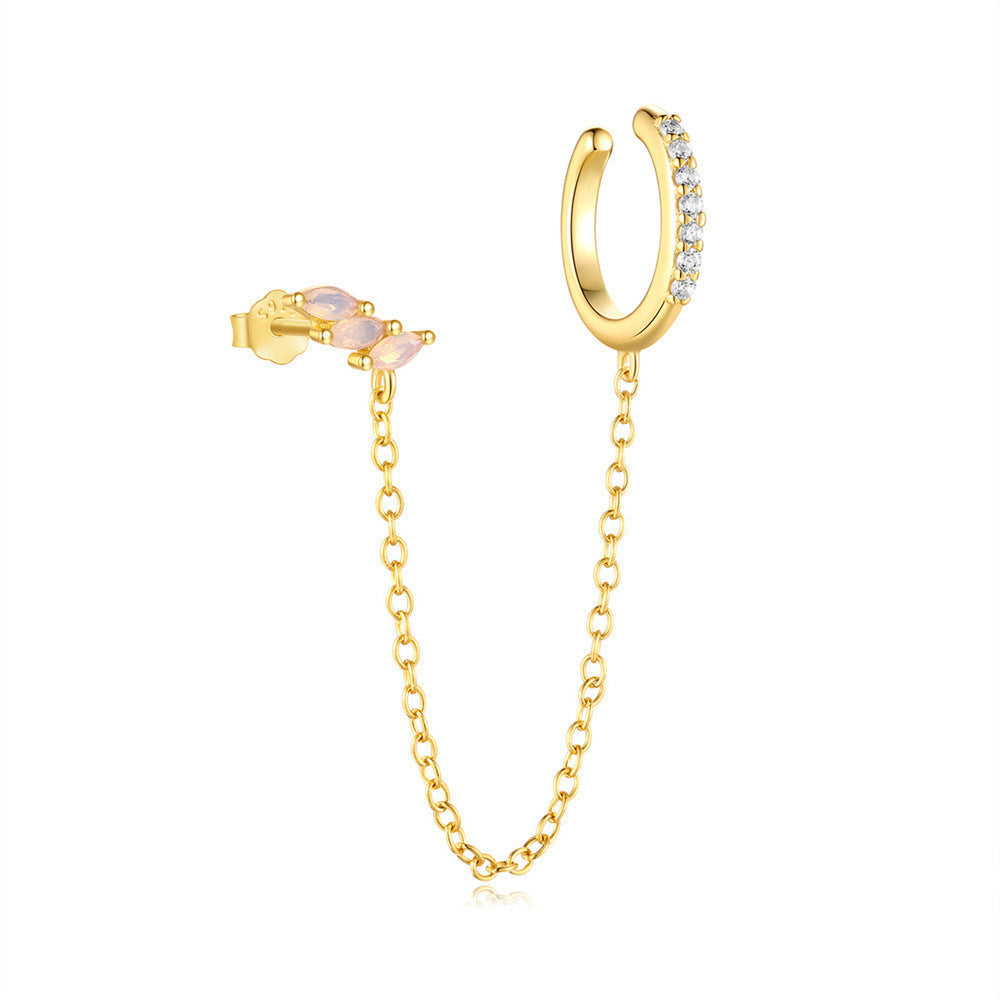 Earcuff Flora & Chain – 925 Sterling Silver