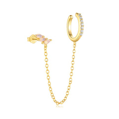 Earcuff Flora & Chain – 925 Sterling Silver