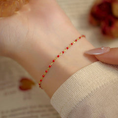 Color Beads Chain Bracelet – 925 Sterling Silver