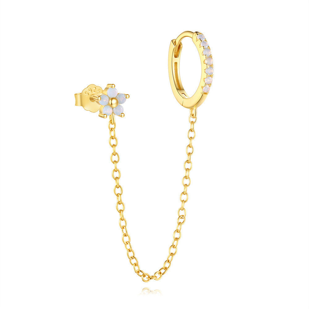 Earcuff Flora & Chain – 925 Sterling Silver