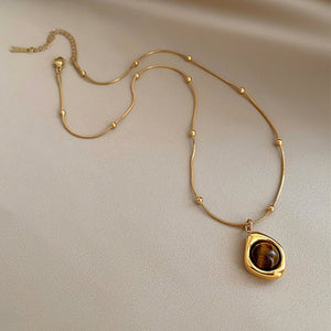 Collier Duo GAIA SOLIS Pierre Oeil - de - Tigre - KASANEL