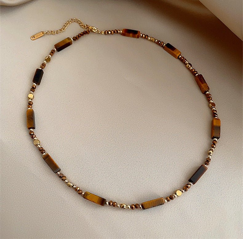 Collier Duo GAIA SOLIS Pierre Oeil - de - Tigre - KASANEL