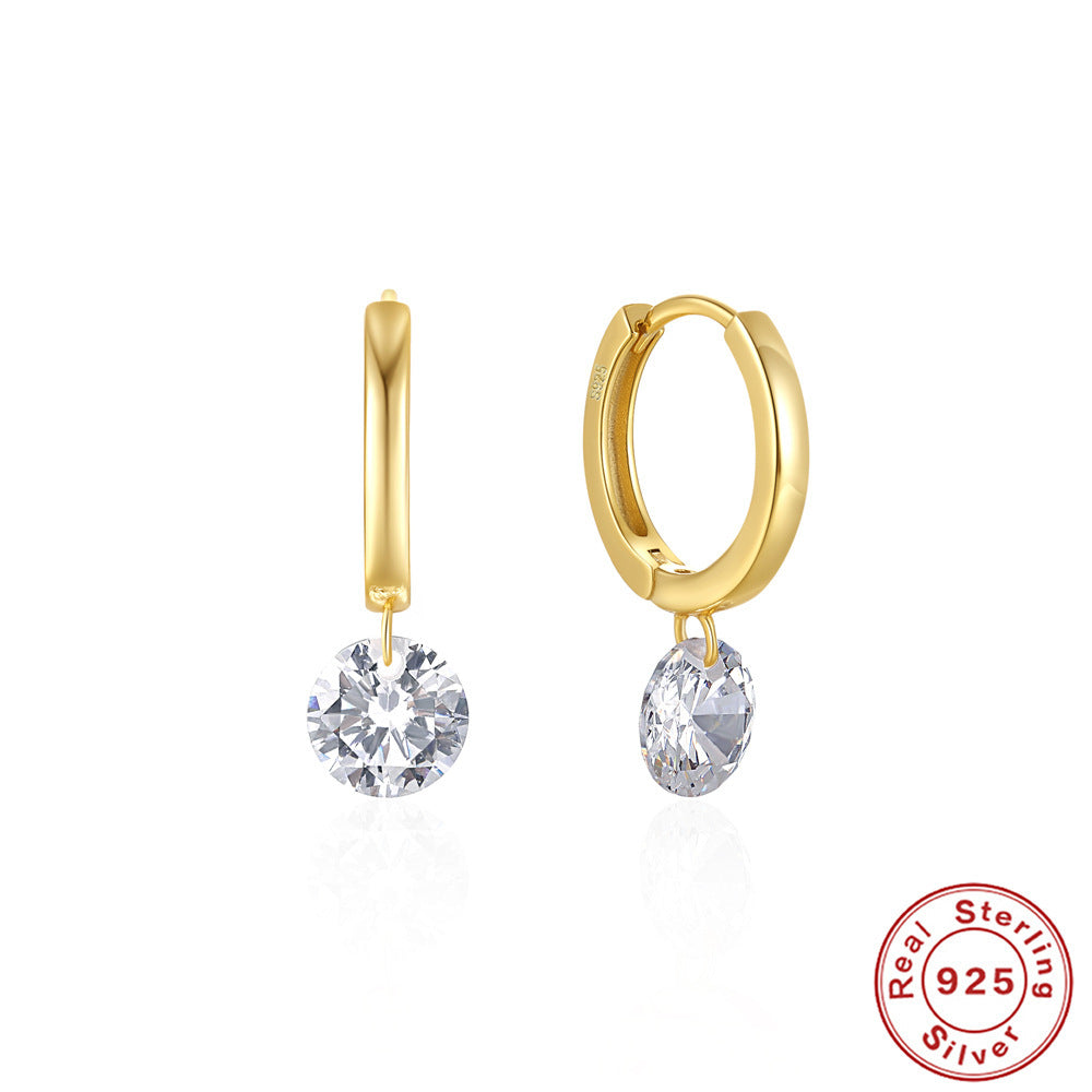 Radiant Hoop Earrings – 925 Sterling Silver with Zircon