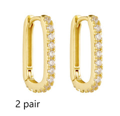 Ellipse Pavé Hoops - 925 sterling silver