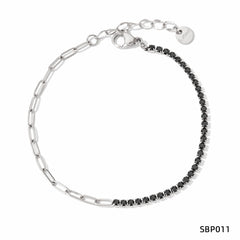 Stainless Steel Zircon Bracelet – PVD Vacuum Gold Plated