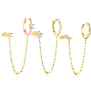 Ear Cuff Chaîné ECLISSIA Argent 925 - KASANEL