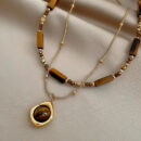 Collier Duo GAIA SOLIS Pierre Oeil-de-Tigre - Duo Gaia Nature