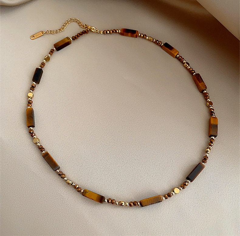 Collier Duo GAIA SOLIS Pierre Oeil-de-Tigre – Image 6
