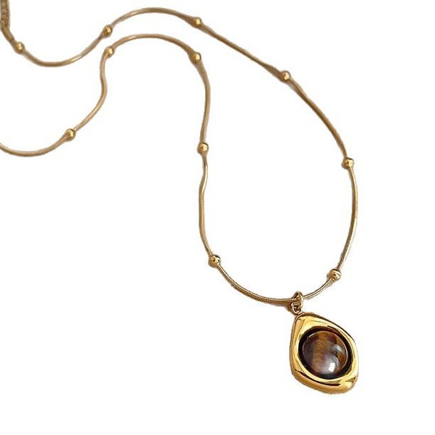Collier Duo GAIA SOLIS Pierre Oeil-de-Tigre – Image 2