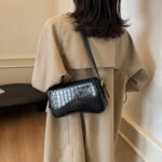 Sac Baguette IRIS - Croco Noir