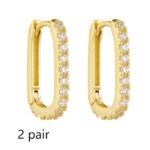 Mini-Créoles ARC PAVÉ LUXE Argent 925 - 2 pair