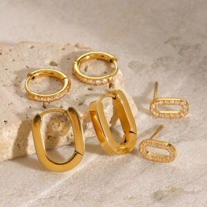 Set de 3 Paires GÉOMÉTRIE VIVA Acier Inoxydable